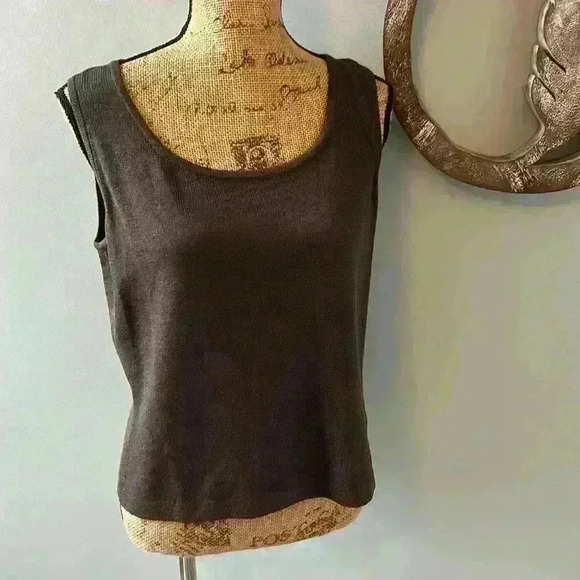 St.John signature knit tank Brown size M - Picture 1 of 5